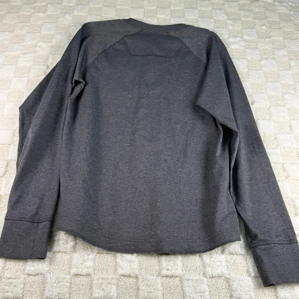 The North Face Mens Gray Heather Long Sleeve Henley Pocket Shirt Small